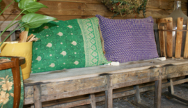 Vintage Kantha kussen 50x70 blue purple