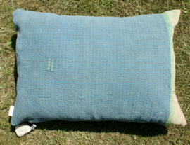 Vintage Kantha kussen 50x70 Blue