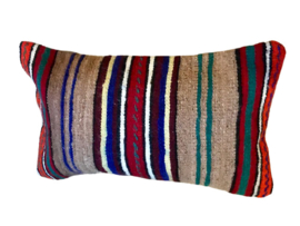 Kussen Kelim vintage 50x30 multistripes