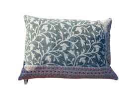Vintage Kantha kussen 50x70  blue grey