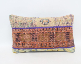 Vintage Kilim kussen 50x30 lila /orange/pink pastel