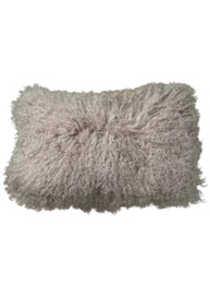 Tibetaans schapenvacht kussen | Natuurlijk & luxe 50x30 cm zand