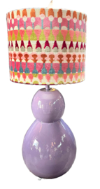 Tafel lamp lila incl. Multicolor lampenkap