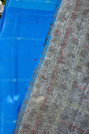 Vintage Kantha Quilt blue grey