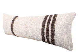 Vintage kelim kussen 90x30 natural brown stripe