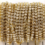 Strass Schakelketting goud 3,2 mm 20 cm