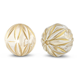 Boho round kralen flower gold 10 st.