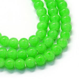 Imitatie Jade glaskralen streng lime green