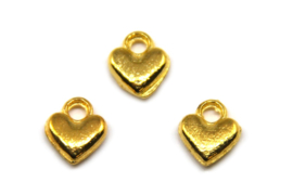 Bedel Hartje 7x6mm, Goud, 5 stuks