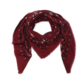 Paisley sjaal bordeaux rood