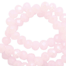 Facet kralen top quality disc 4x3 mm Blush pink-pearl shine coating 72206 10 st.