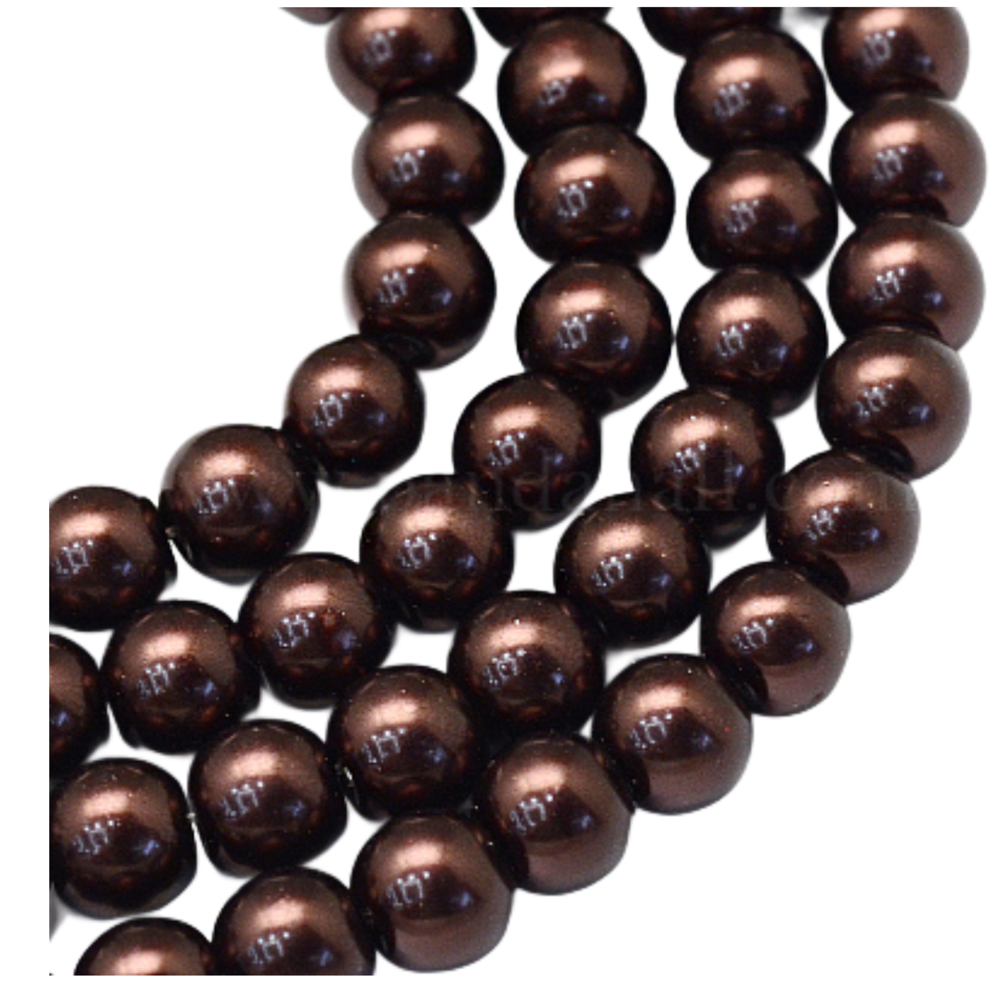 Acryl Parels donkerbruin 10mm  25 st.