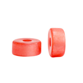 Super Polaris kralen disc 6mm Hot coral red 70009 per stuk