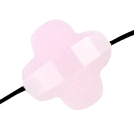 Facet fashion kralen clover Light pink opaque