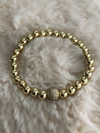 Kant en klare armband 8mm 18k Exclusieve gouden kralen