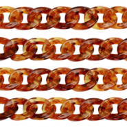 Acryl schakels 19mm Topaz brown per st. 72623