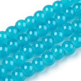 Imitatie Jade glaskralen streng turquoise