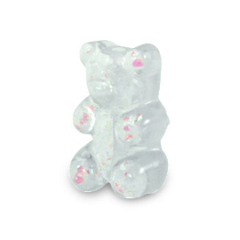 Kralen van resin gummy bear glitter Transparent