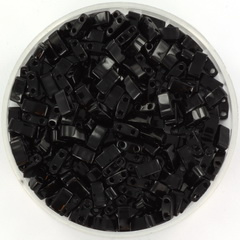 Miyuki half tila 5x2.3 mm - opaque black 401