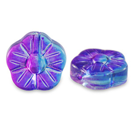 Glas kralen flower Purple