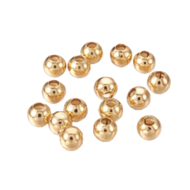 RVS Stainless steel goldcolour kralen 2mm 50 st.