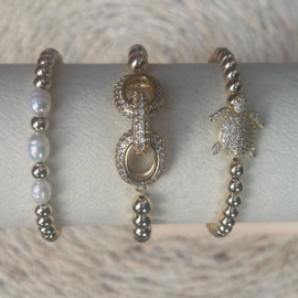 Goldfilled armband 6mm met Zirconia schakel