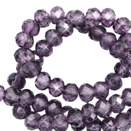 Facet kralen top quality disc 4x3 mm Amethyst purple-pearl shine coating 72193  10 st.