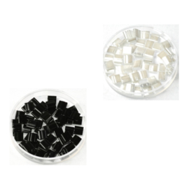 Mix Miyuki tila 5x5 mm - ceylon pearl white / opaque black 401