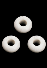 Groot-gat-style natuursteen kraal Howlite 14x8mm