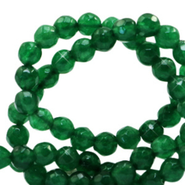4 mm kralen natuursteen Jade facet geslepen Grass green 10 st. 73901