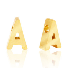 Stainless steel gouden letterkraal A
