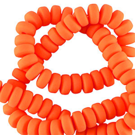 Polymeer Rondellen kralen Neon orange 50 st