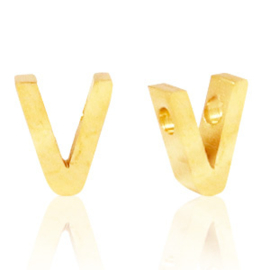 Stainless steel gouden letterkraal V