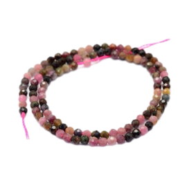 Streng natuursteen kralen Tourmaline 4mm