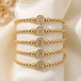 Exclusieve vergulde goldcolour armband letter kraal