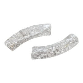 acryl tube Crackle White 33 x 8 mm per stuk