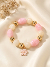 Pink gold flower armband
