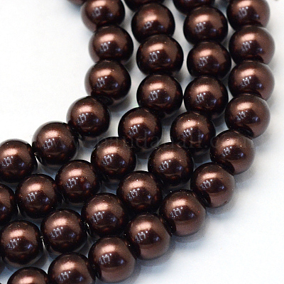 Glasparels donkerbruin 6mm 25 st.