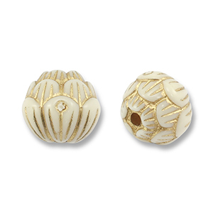 Boho flower flower round off white gold 10 st.