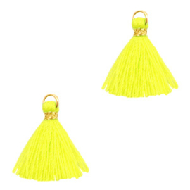 Kwastje 1,5 cm Gold-neon yellow