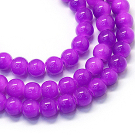 Imitatie Jade glaskralen streng purple