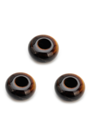 Groot-gat-style natuursteen kraal Tiger Eye 14x7mm