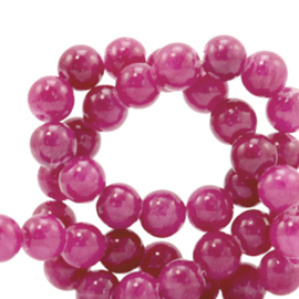 6 mm kralen natuursteen rond Jade Magenta Purple 70409 10 st.