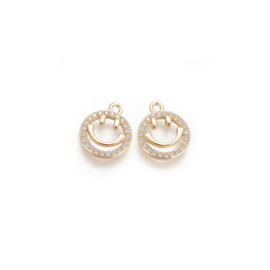 Zirconia smiley bedel per stuk
