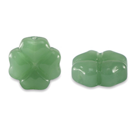 Glas kralen clover Vine green