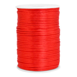 Draad van satijn 2.5mm Flame scarlet red 67573 per meter