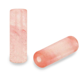 Kralen natuursteen tube Rose Pink (per stuk) 65195