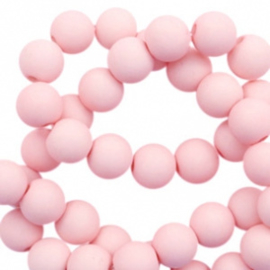 6 mm kralen van acryl matt Powder pink 56672 12 gram (ca.100 st.)