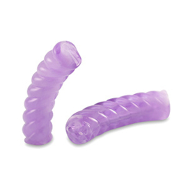 Acryl kralen tube twisted transparant purple per stuk