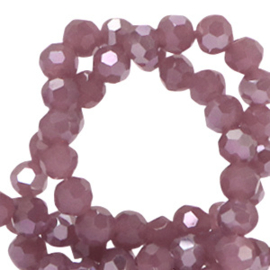 Facet kralen top quality rond 4mm Orchid purple-pearl shine coating 76305 10 st